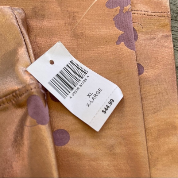 Disney Parks Metallic Rose Gold Mickey Mouse Print Leggings Womens Size XL NWT - Picture 3 of 8